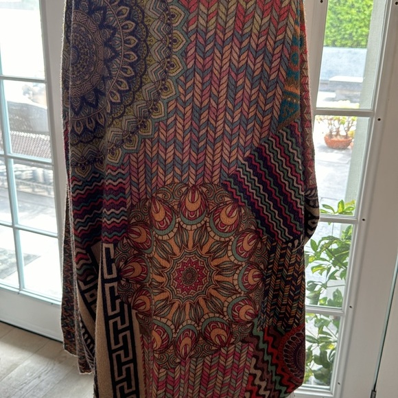 Mixed Tan Keiledescope Print Cotton & Wool Dolman Plus Size Sweater Size XXL - Picture 7 of 13